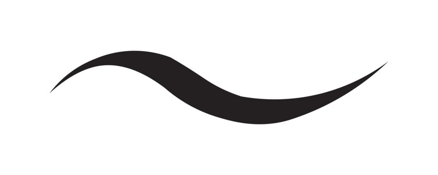 Hand drawn curly swiss, swashes, swoop. Calligraphy swirl. Highlight text element Vector isolated on transparent background. Underline typography tail shape.