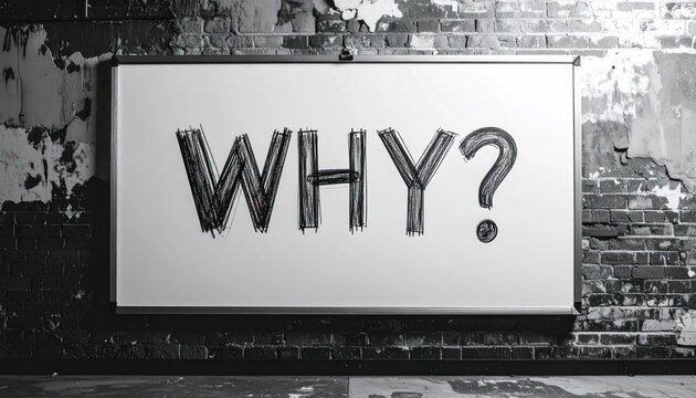 WHY? Written on a Whiteboard in a Grungy, Urban Setting