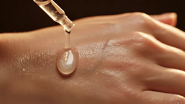 Detailed Close-Up Time-Lapse Of Skincare Product Being Gently Applied To Hand For Luxurious Moisturizing Effect