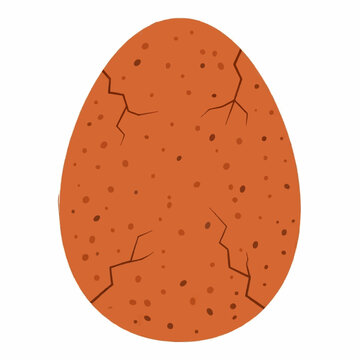 Cracked brown egg with spots flat design isolated vector