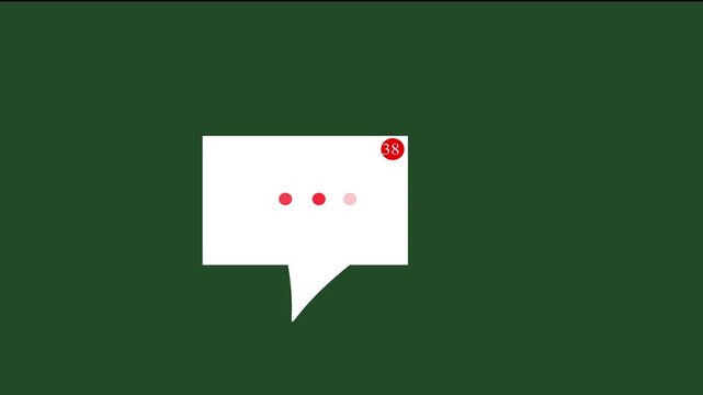 Typing Indicator Chat Bubble Animation with Three Dots, Messaging Waiting Symbol for Conversation. Chat Bubble with Three Dots Typing Indicator Animation for Messaging App
