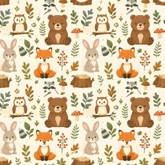 Fototapeta premium seamless pattern with animals