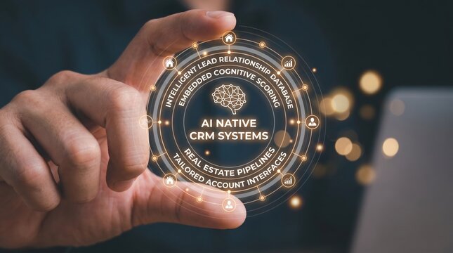 Harnessing AI-native CRM systems for business innovation conceptual visualization of intelligent lead management and personalized customer experience