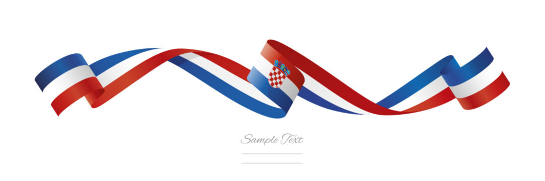 Croatia new abstract flag ribbon vector illustration. Waving patriotic Croatian flag ribbon banner on white background