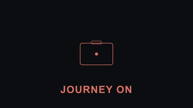 Journey on minimalist animated with briefcase for business and career growth concepts animation 4k