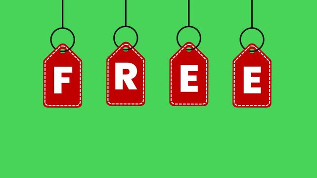 Dynamic Red Tags with 'FREE' Text for Discount and Promotion Offers