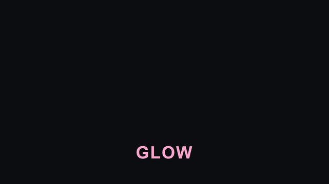 Minimalist glow text animation on dark 4k background, for modern digital, and branding