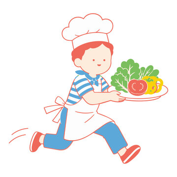 Smiling chef illustration for food festival and local produce marketing event