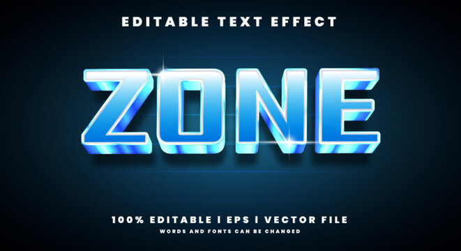 Editable zone 3d text effects