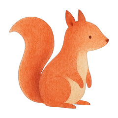 Fototapeta premium PNG Charming watercolor squirrel illustration.