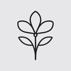 Fototapeta premium Minimal Flower Line Art – Simple Botanical Outline Vector Design