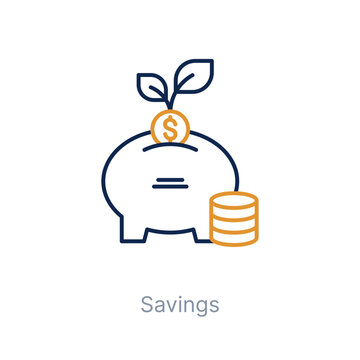 Savings vector line icon