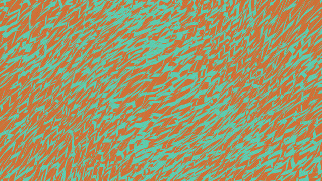 Abstract animal print vector background, orange and turquoise tiger stripe pattern, organic wild safari texture for textile design
