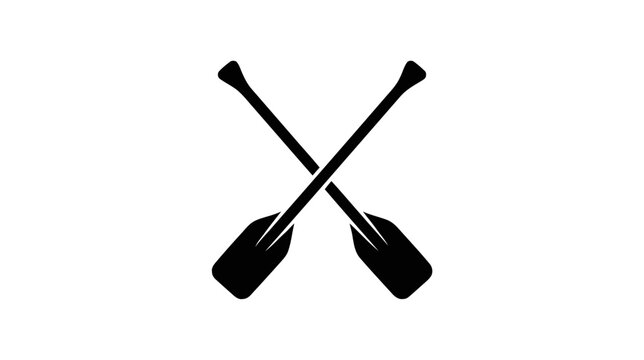 Vector illustration of crossed rowing oars icon, vector illustration of boat paddles on a transparent background