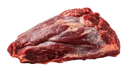 Fototapeta premium Isolated raw beef meat chunk with marbling for gourmet cooking and delicious meals