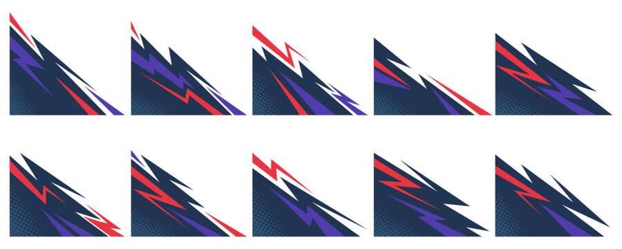 Abstract Modern Sport Geometric Corner Set