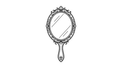 Ornate Hand Mirror Illustration © fajri