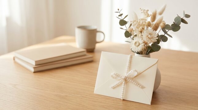 World Lungs Day message with elegant envelope and floral arrangement