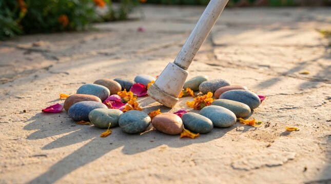 Mobility Cane Among Stones Celebrating Disability Pride Month