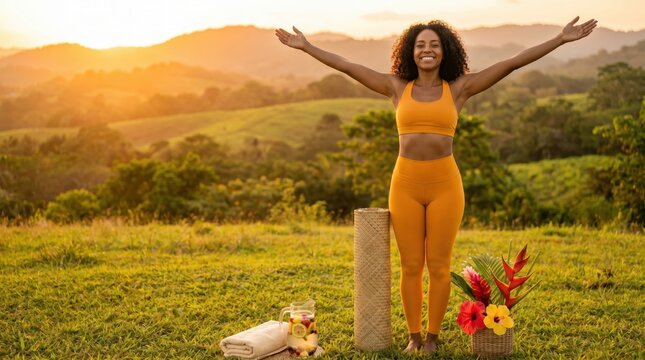 Panamanian Woman Embracing Wellness on International Self Care Day