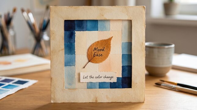 Artistic Frame with Leaf and Quote for International Self Care Day