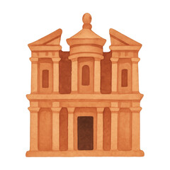 Obraz premium PNG Ancient Petra monument illustration
