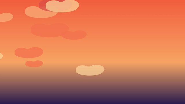 Abstract floating shapes 4k background, with soft orange, gradient and smooth, motion animation