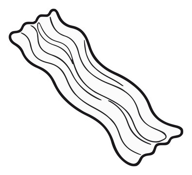 Dynamic bacon strips minimalist line art illustration. Generative AI