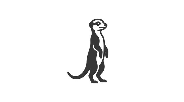 Alert meerkat standing on hind legs vector icon isolated on white