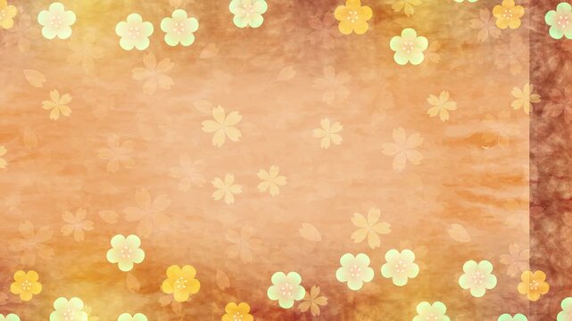 Floating Flowers on Textured Warm Paper 4K
