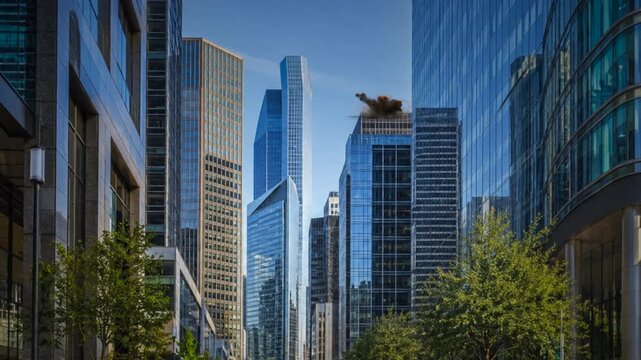 Explosion on a high rise office building