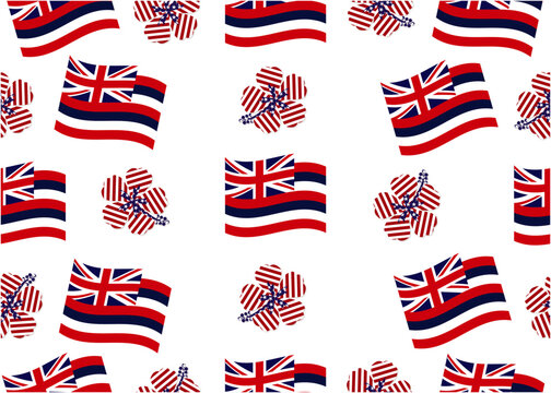 American flag hibiscus flower patriotic hawaiian tropical blossom vector