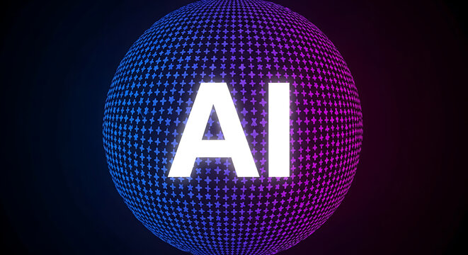 Artificial intelligence concept with digital brain and binary code sphere intelligence artificial technology computing abstract connection innovation processing learning