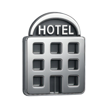 PNG Metallic hotel icon design.