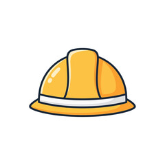 Fototapeta premium Safety yellow hard hat vector illustration for construction and industrial work