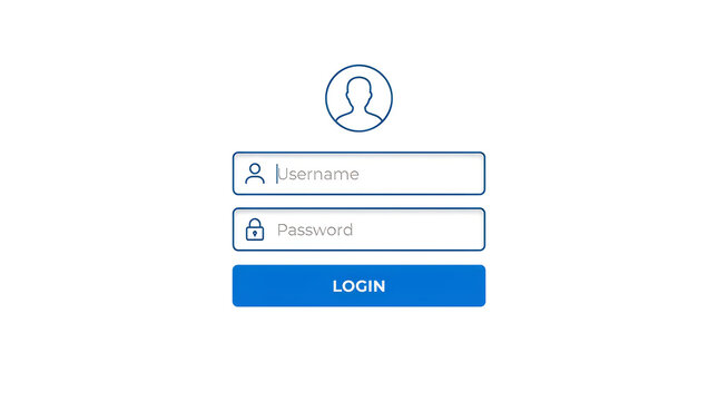 Modern login form with username and password fields