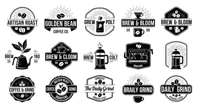 Coffee shop logos and badges.