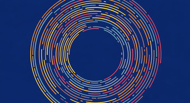 Abstract circular colorful data stream visualization background with visualization circular abstract technology information connection particle futuristic bandwidth analysis communications