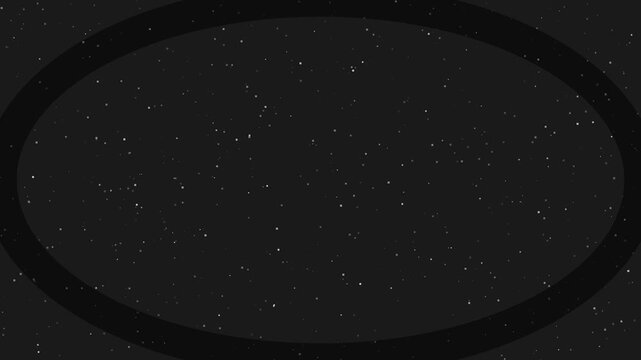 Minimalist starry night sky animation 4k background, with oval frame, overlay for cinematic, motion and digital presentations