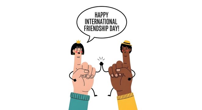 Happy International Friendship Day Celebration with Diverse Friends Hugging and Smiling