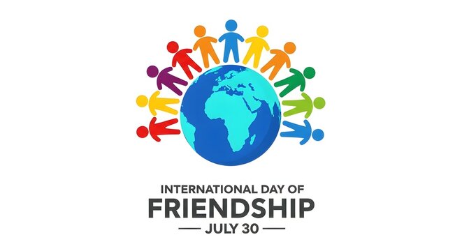Colorful Hands Holding Globe Celebrating International Friendship Day Flat Design Illustration