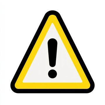 Yellow triangle with black border and exclamation point, warning symbol