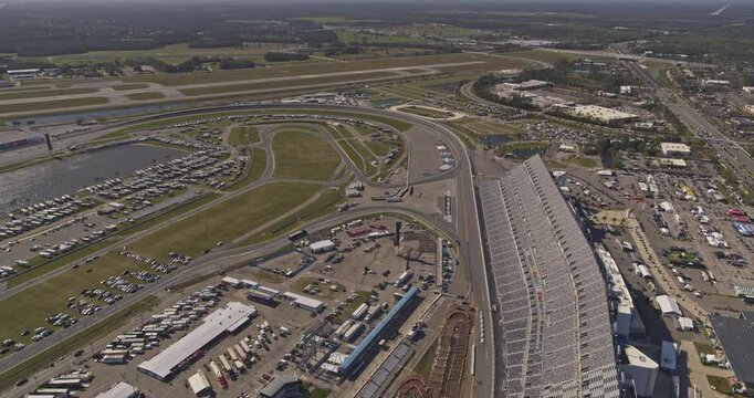 Daytona Beach Florida Aerial v11 birdseye view of the intrenational speedway - DJI Inspire 2, X7, 6k - March 2020