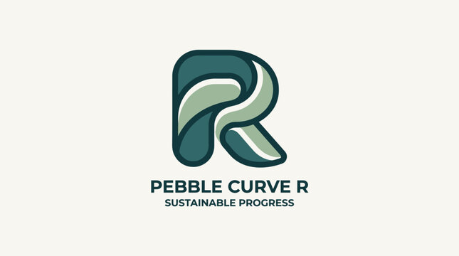Designing a minimalist letter logo for sustainable progress on a natural landscape