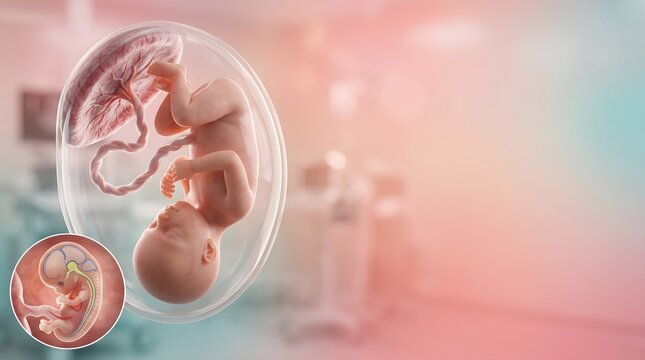Breech Fetal Position in Pregnancy Medical Illustration