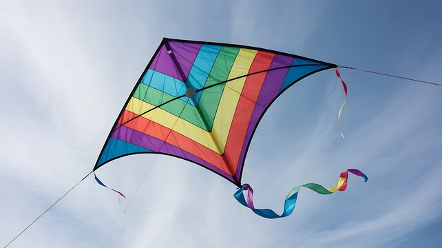 Colorful Kite Flying in Blue Sky Outdoor Adventure Makar Sankranti Festival and Summer Recreation