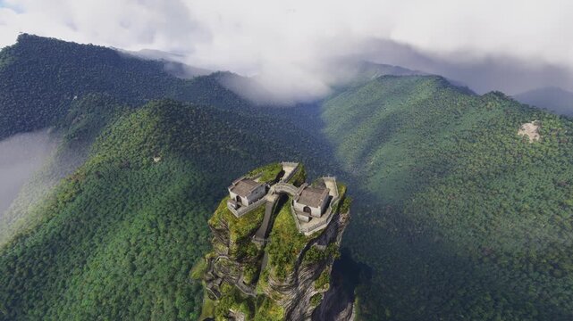 Drone aerial shot of Fanjing Mountain in Tongren. China