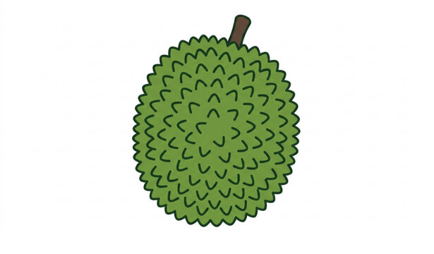 Minimal Jackfruit Outline Filled Icon Vector EPS 10 Tropical Food Symbol