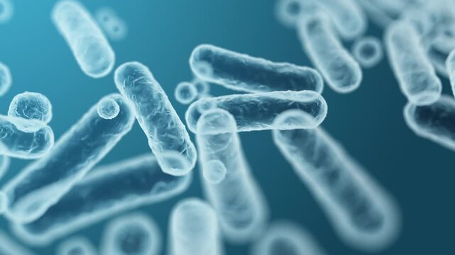Enterobacteriaceae, gram-negative rod-shaped bacteria, part of intestinal microbiome and causative agents of different infections, 3D rendering. Escherichia coli, Klebsiella, Enterobacter and other	