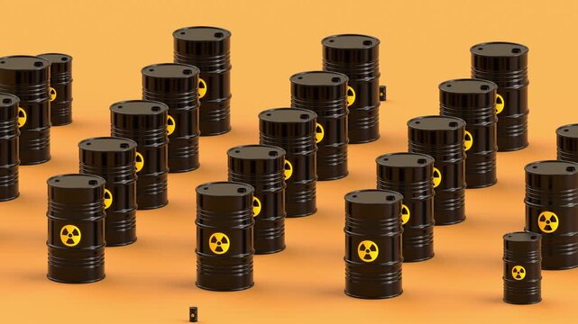 Nuclear Waste Barrels 3D Animation for Pollution, Industry and Safety